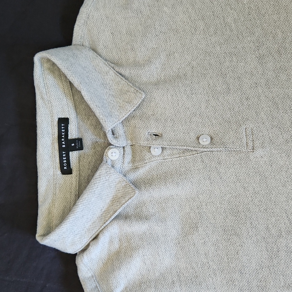 Zigzag Jacquard Jersey Polo - Grey - Small